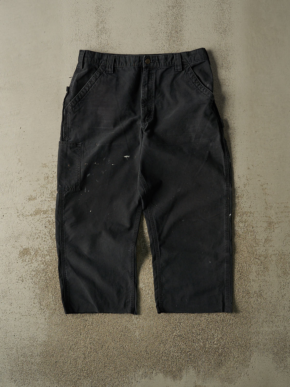 Vintage Y2K Faded Black Carhartt Lightweight Carpenter 3/4 Pant (35x24.5)