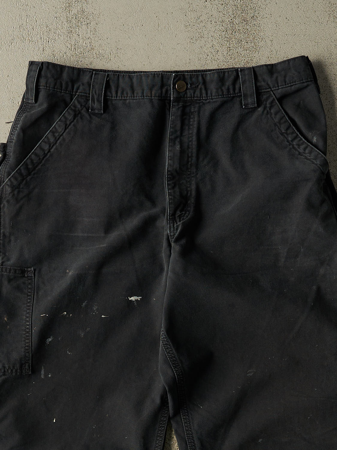 Vintage Y2K Faded Black Carhartt Lightweight Carpenter 3/4 Pant (35x24.5)