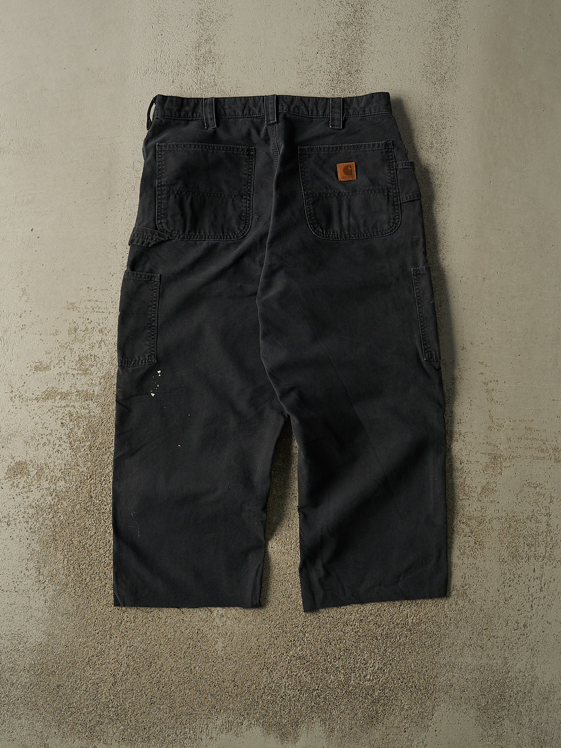 Vintage Y2K Faded Black Carhartt Lightweight Carpenter 3/4 Pant (35x24.5)