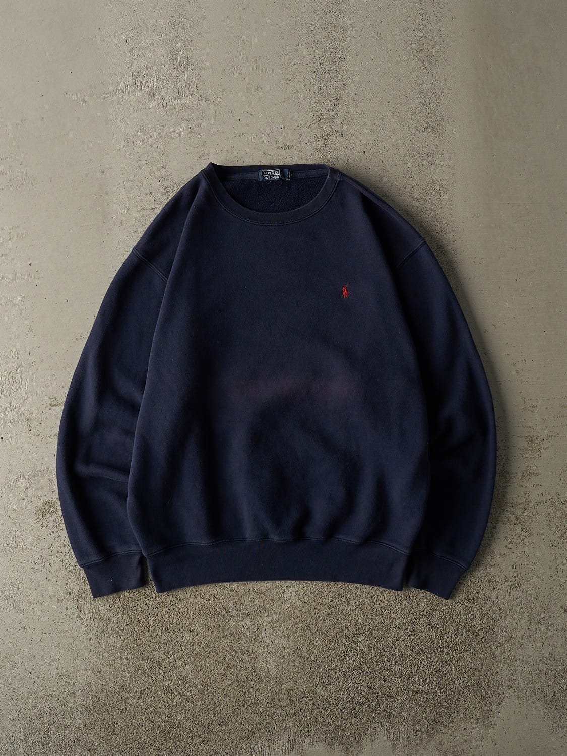 Vintage 90s Navy Blue Polo Ralph Lauren Embroidered Crewneck (L/XL)
