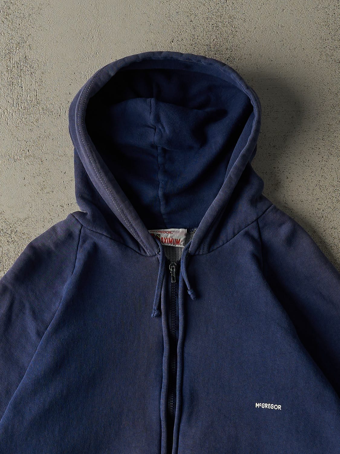 Vintage 80s Sun Faded Navy McGregor Thermal Lined Zip Up Hoodie (L)