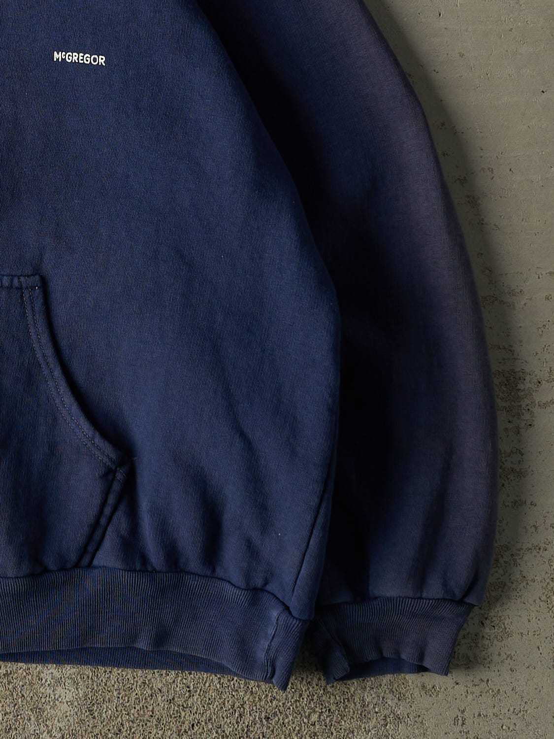 Vintage 80s Sun Faded Navy McGregor Thermal Lined Zip Up Hoodie (L)