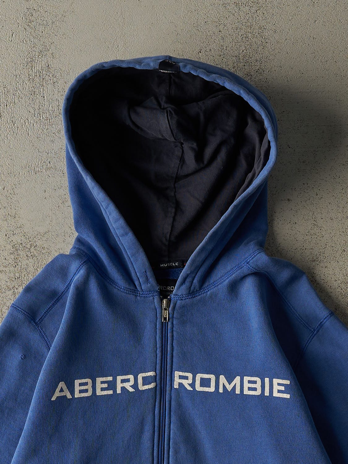 Vintage 90s Blue Abercrombie Zip Up Hoodie (S/M)