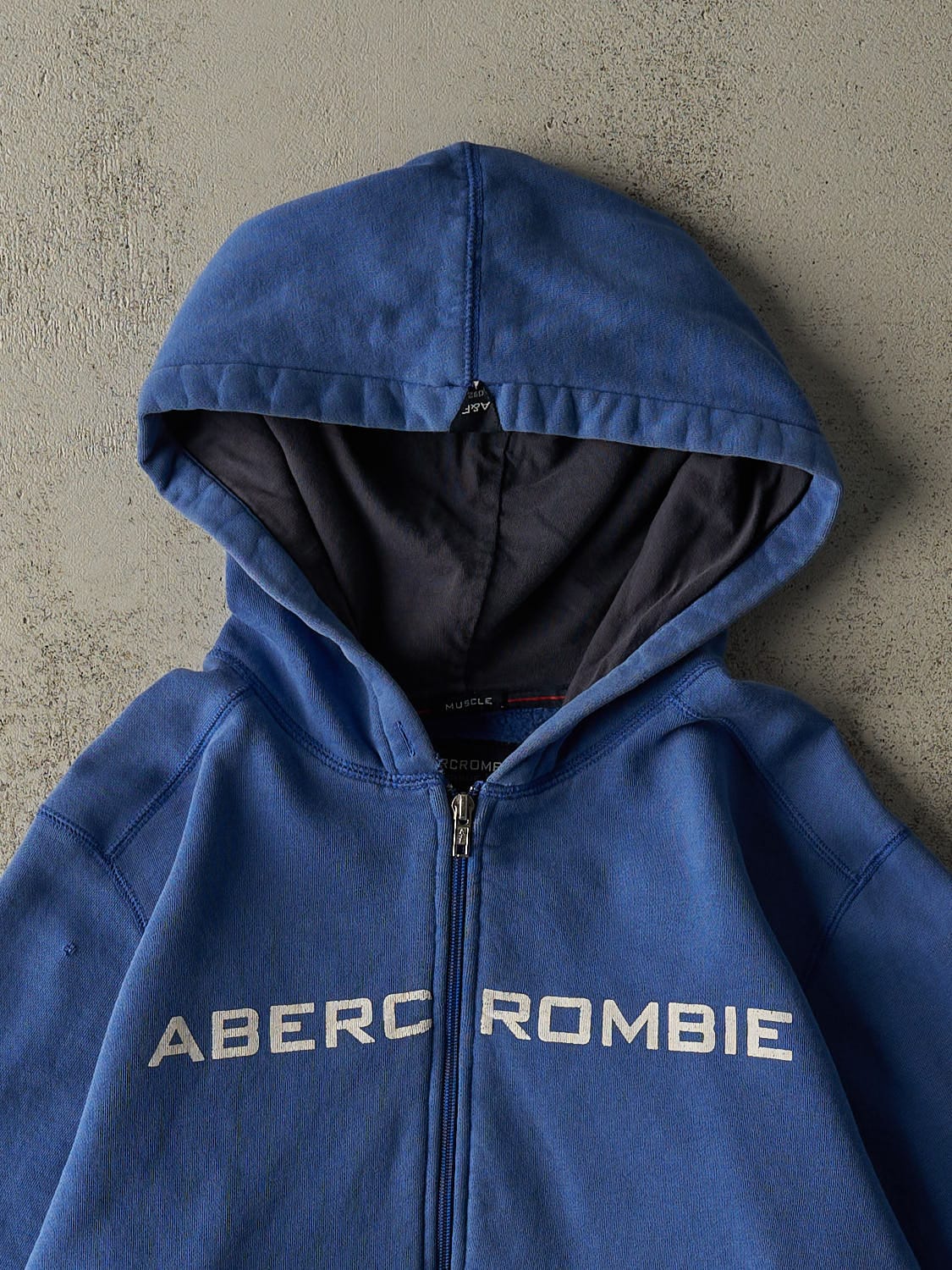 Vintage 90s Blue Abercrombie Zip Up Hoodie (S/M)