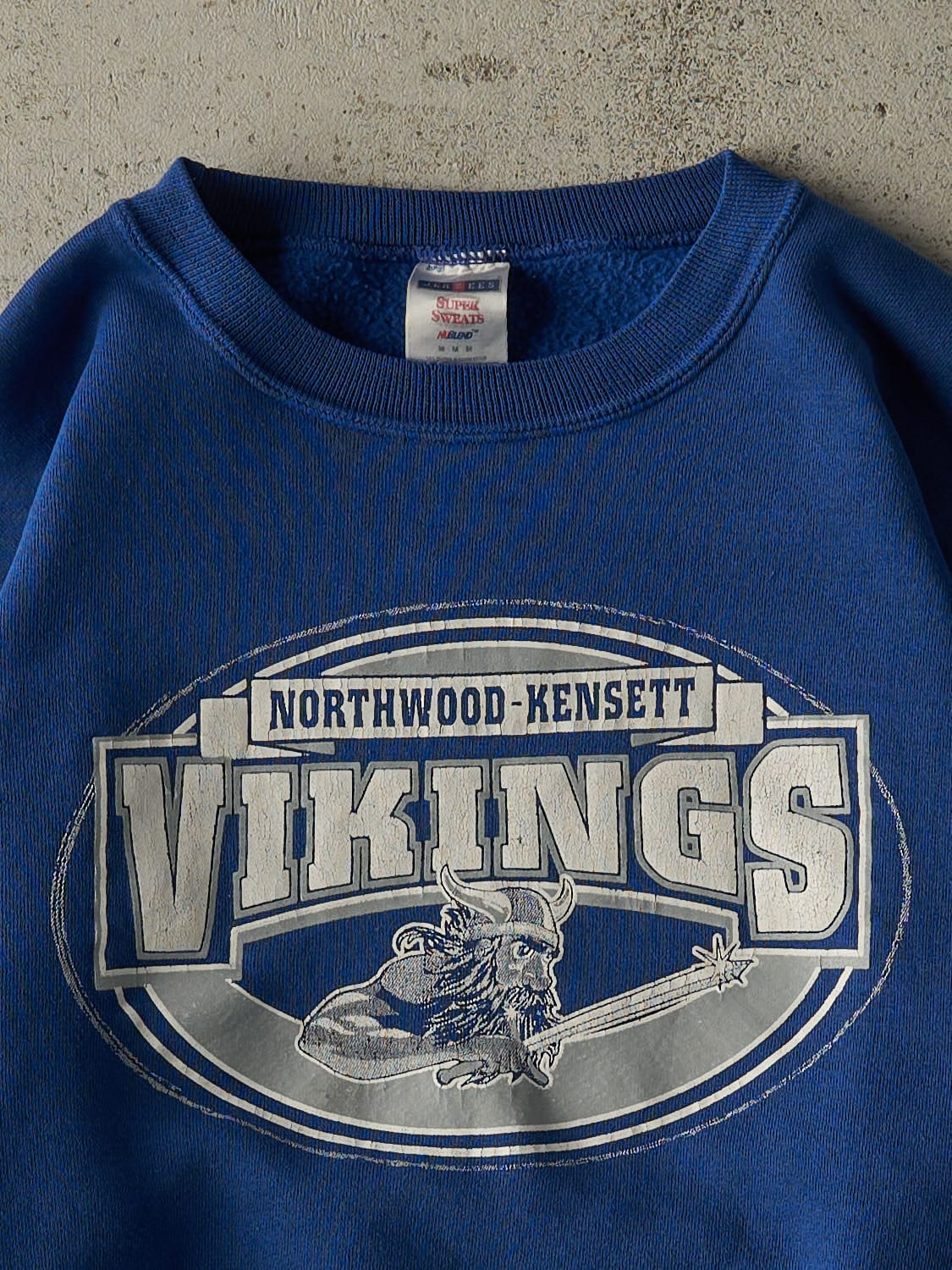 Vintage 90s Blue Northwood-Kensett Vikings Crewneck (S/M)
