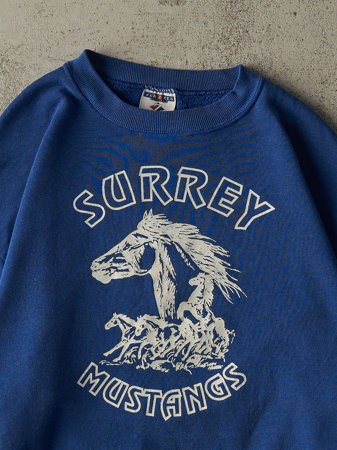 Vintage 90s Blue Surrey Mustangs Crewneck (M)