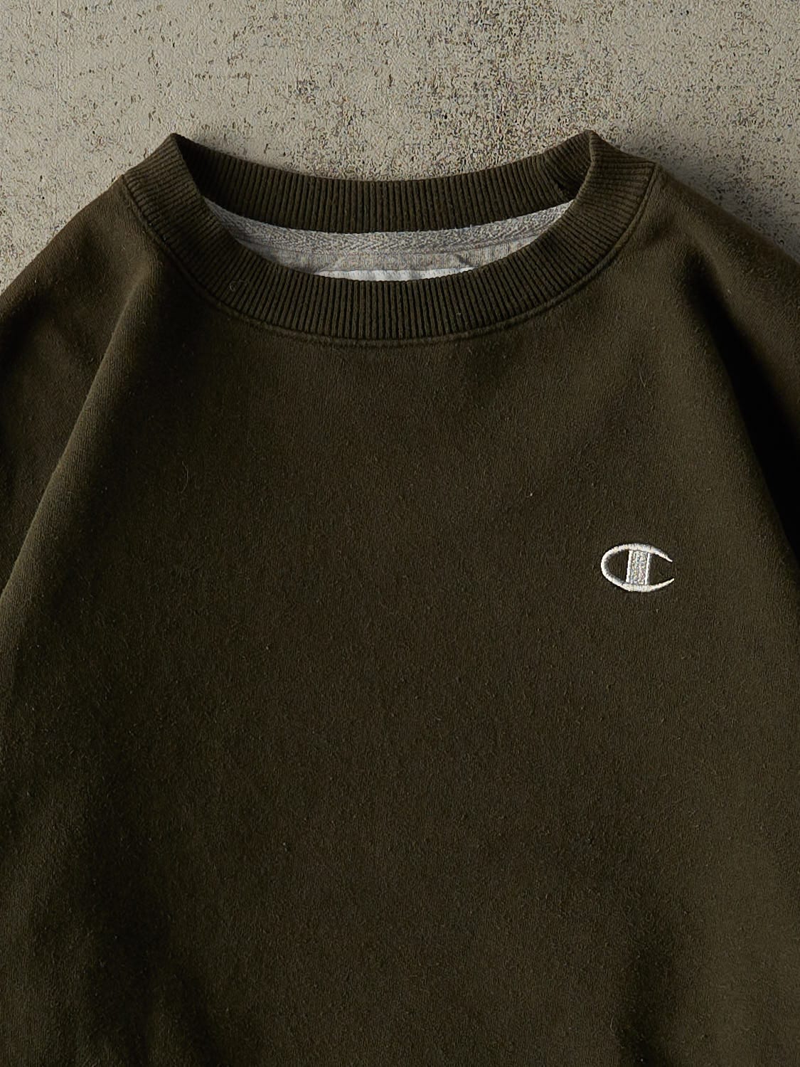 Vintage Y2K Green Champion Embroidered Crewneck (M/L)
