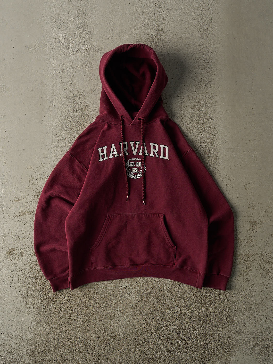 Vintage Y2K Burgundy Harvard University Hoodie (XS)