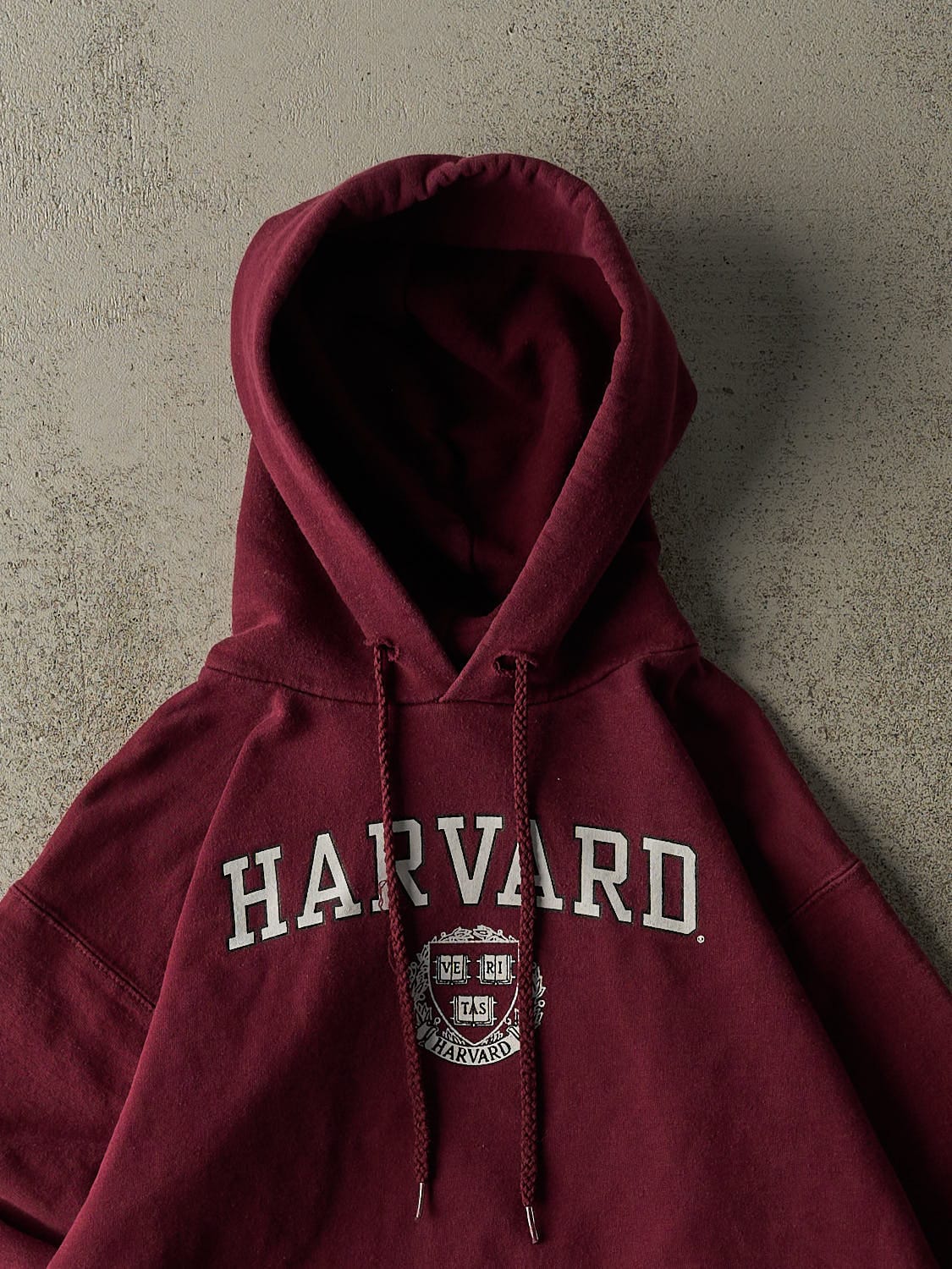 Vintage Y2K Burgundy Harvard University Hoodie (XS)