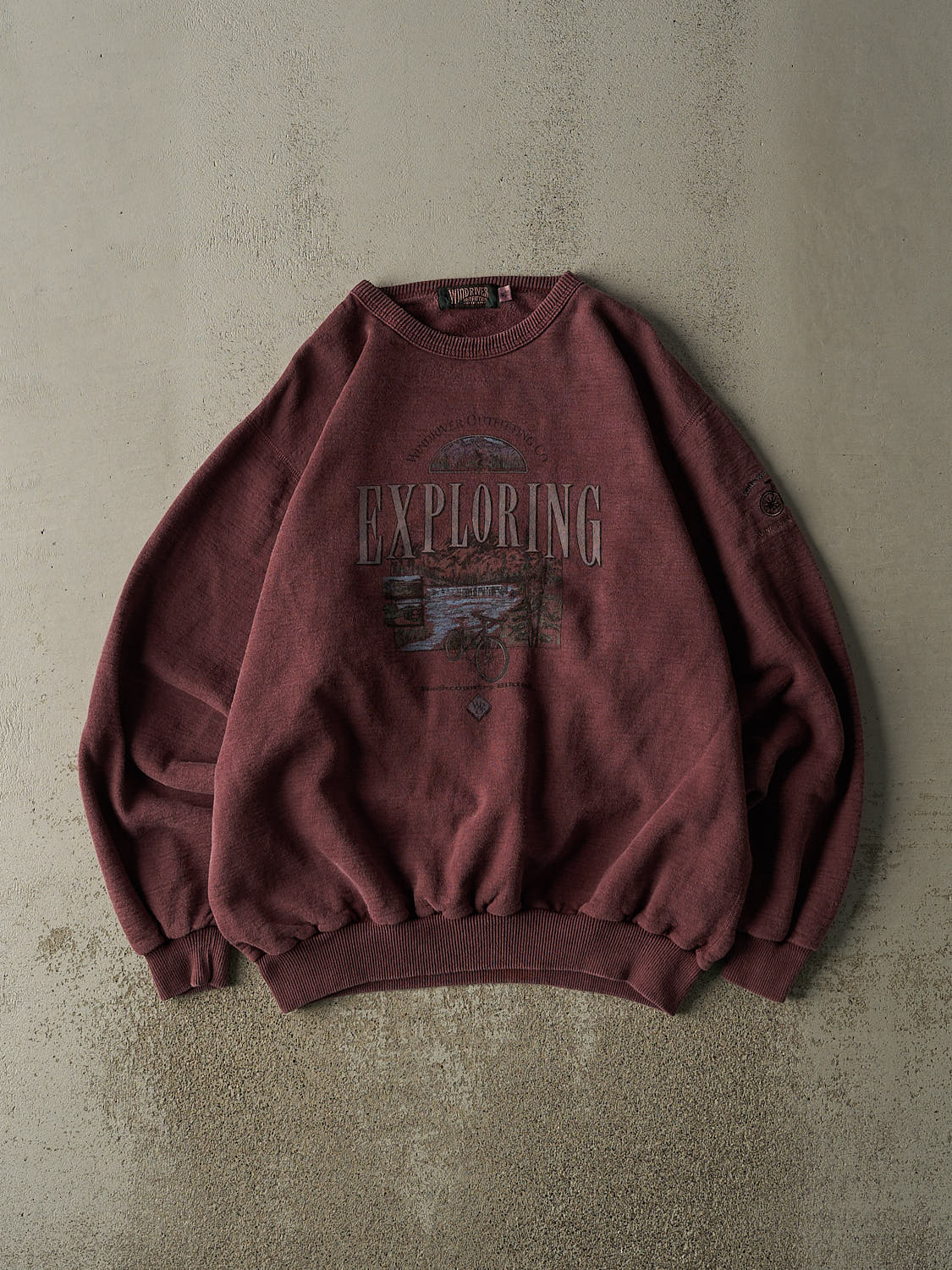 Vintage 90s Burgundy Wind River Embroidered Crewneck (XL/XXL)