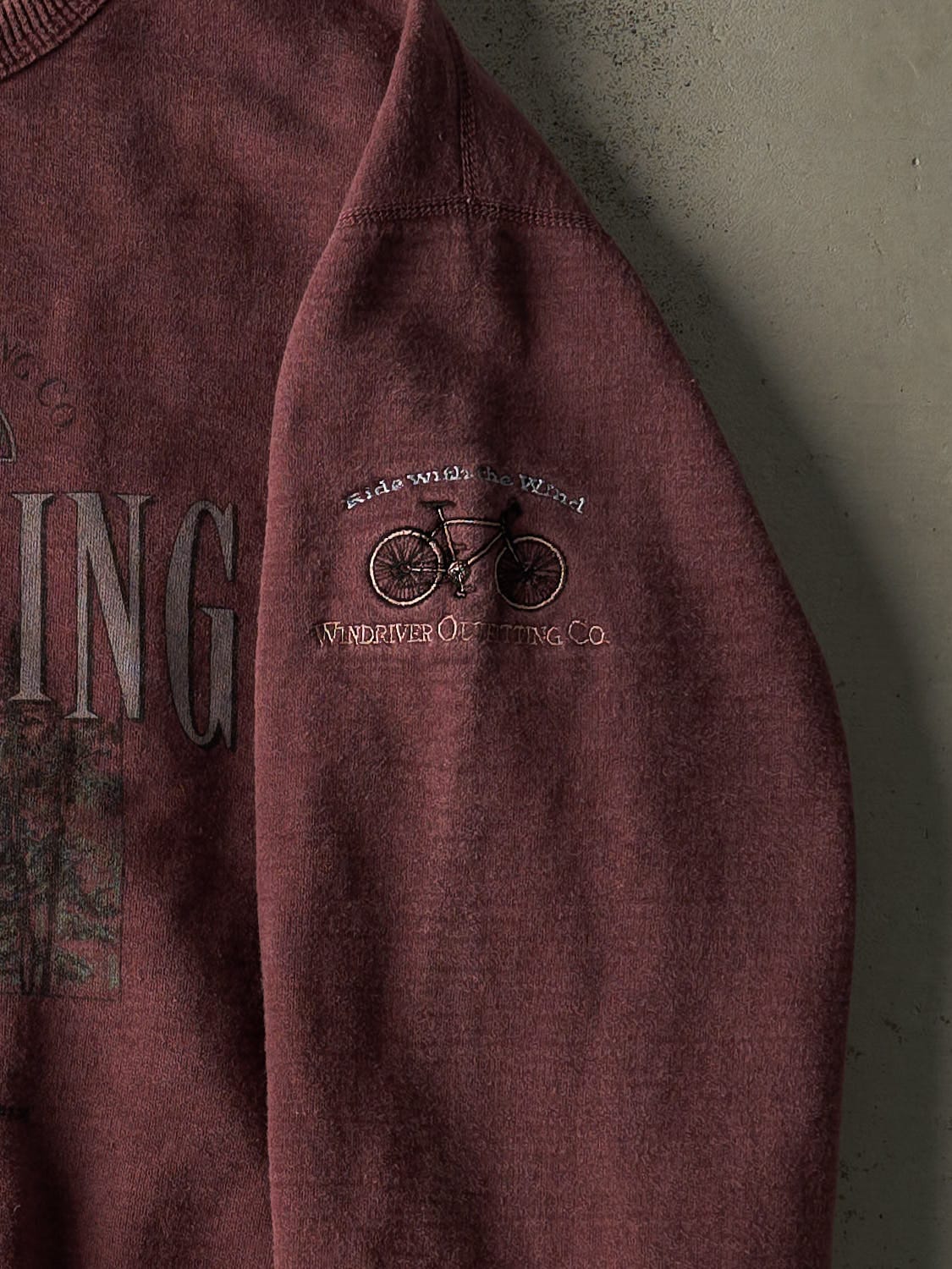 Vintage 90s Burgundy Wind River Embroidered Crewneck (XL/XXL)
