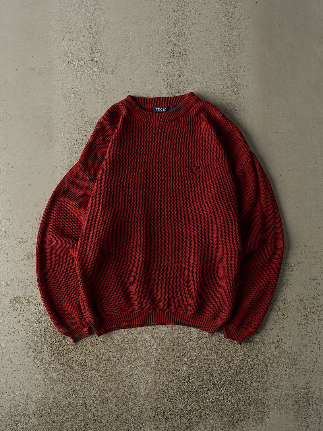 Vintage 90s Burgundy Izod Embroidered Knit (L)