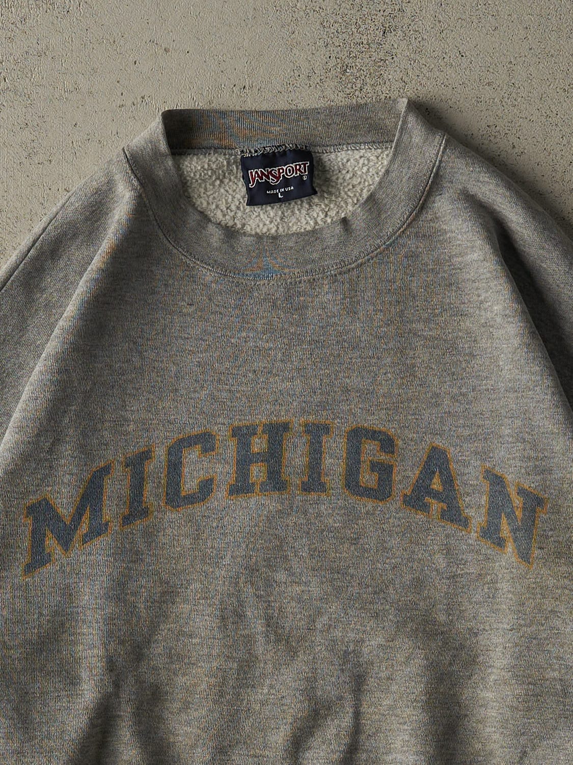 Vintage 90s Grey University of Michigan Crewneck (L)