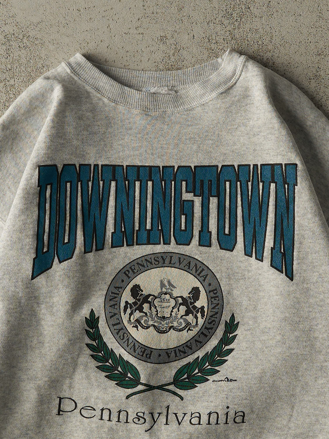 Vintage 90s Heather Grey Downington Pennsylvania Crewneck (S/M)