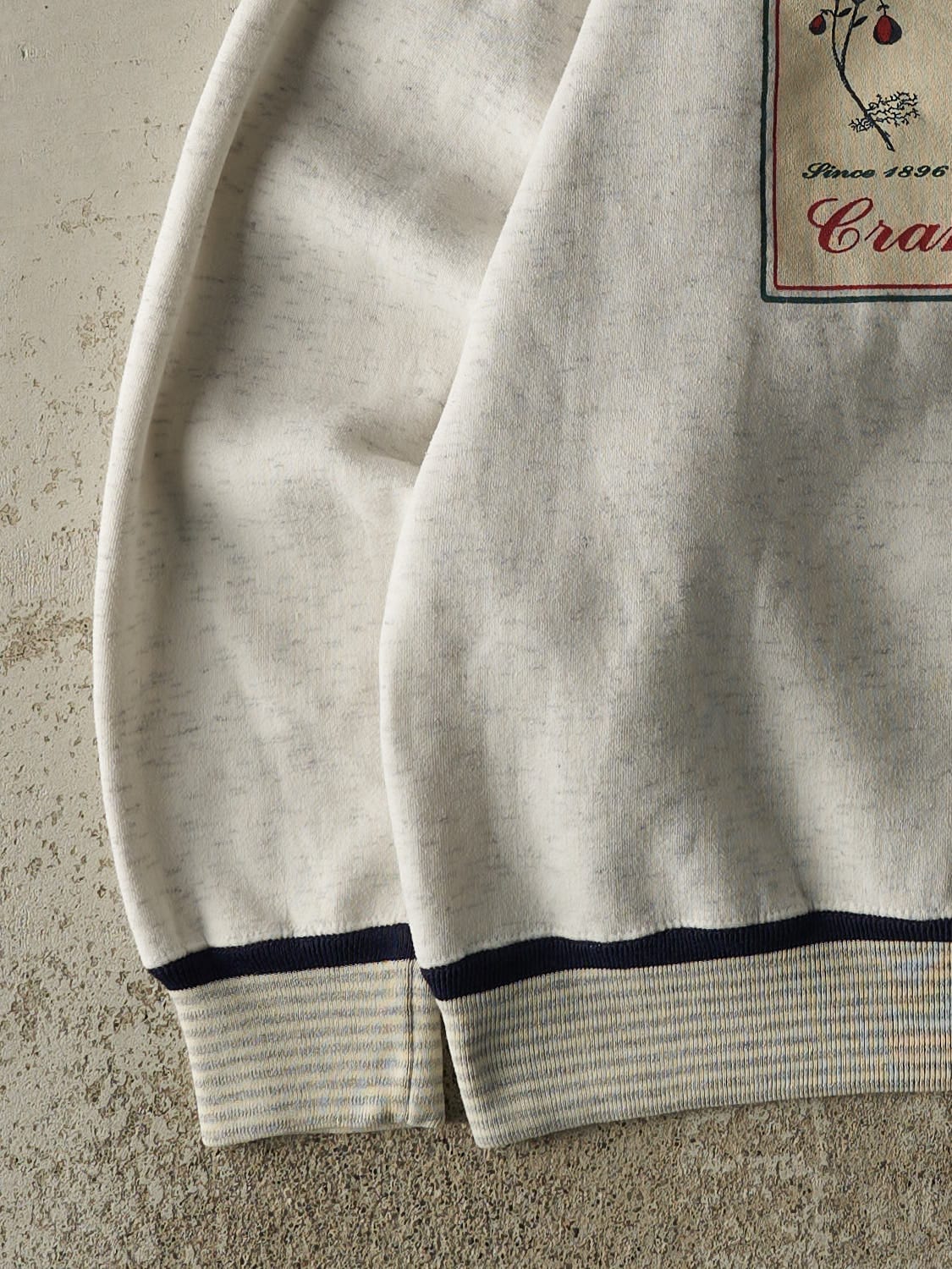 Vintage 94' Heather Grey Cape Cod Vineyards Ribbed Crewneck (L)