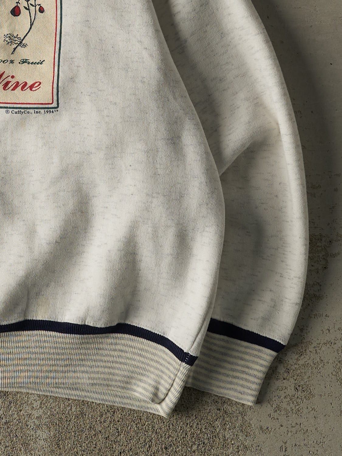 Vintage 94' Heather Grey Cape Cod Vineyards Ribbed Crewneck (L)