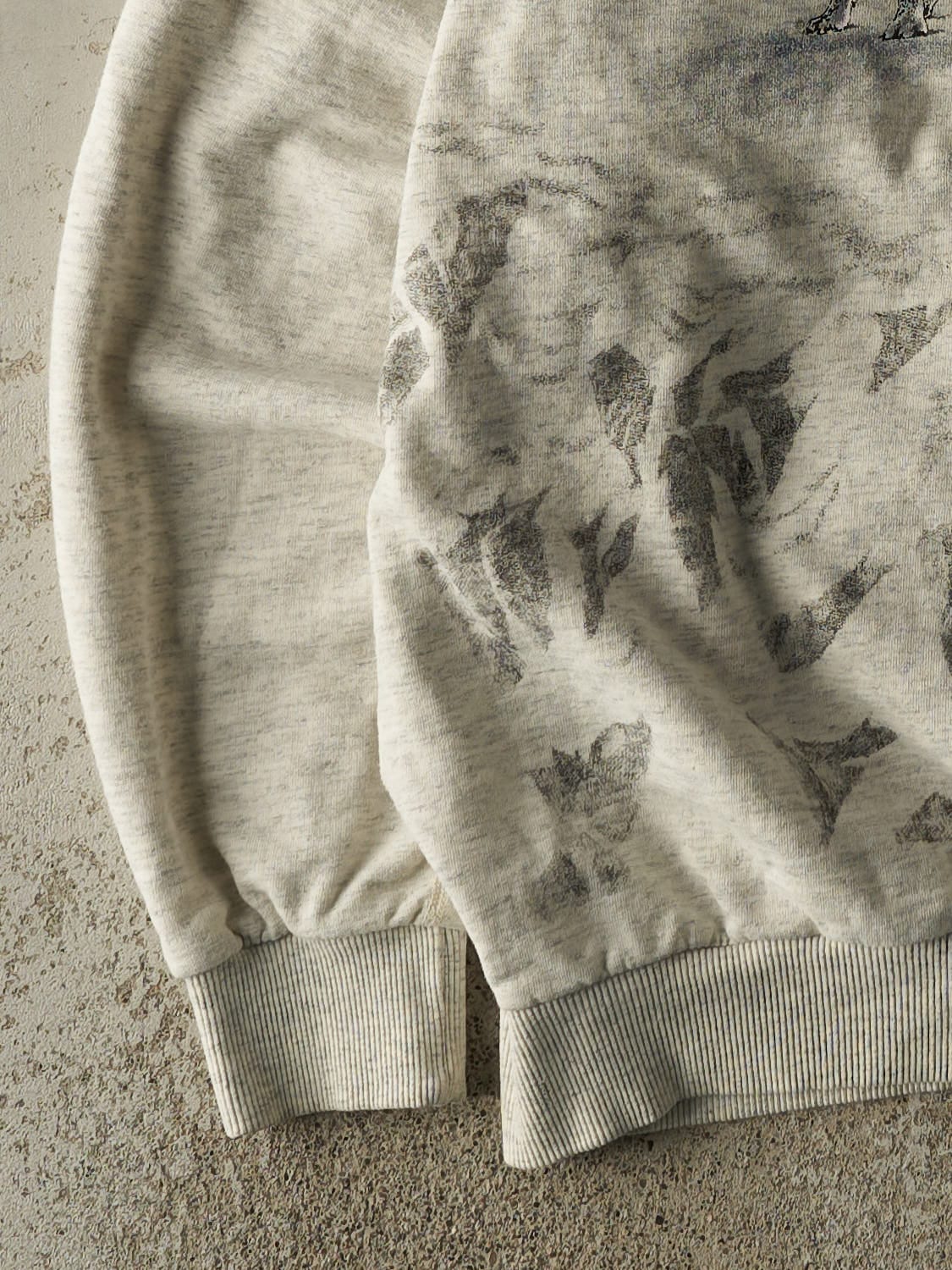 Vintage 90s Heather Grey Northern Elements Wolf Crewneck (XXL)