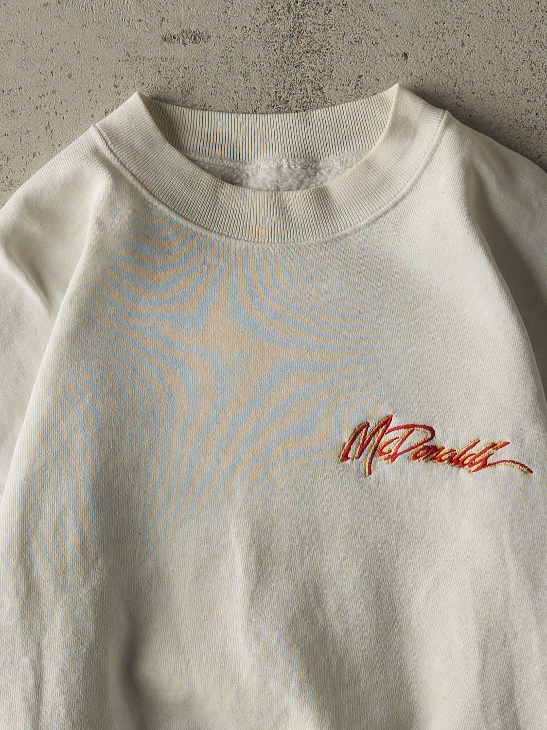 Vintage 80s White McDonalds Embroidered Crewneck (S/M)