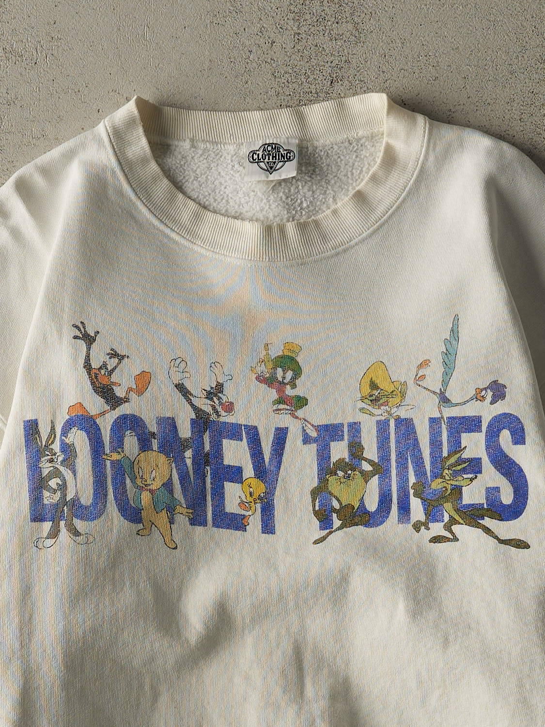 Vintage 91' White Looney Tunes Crewneck (S/M)