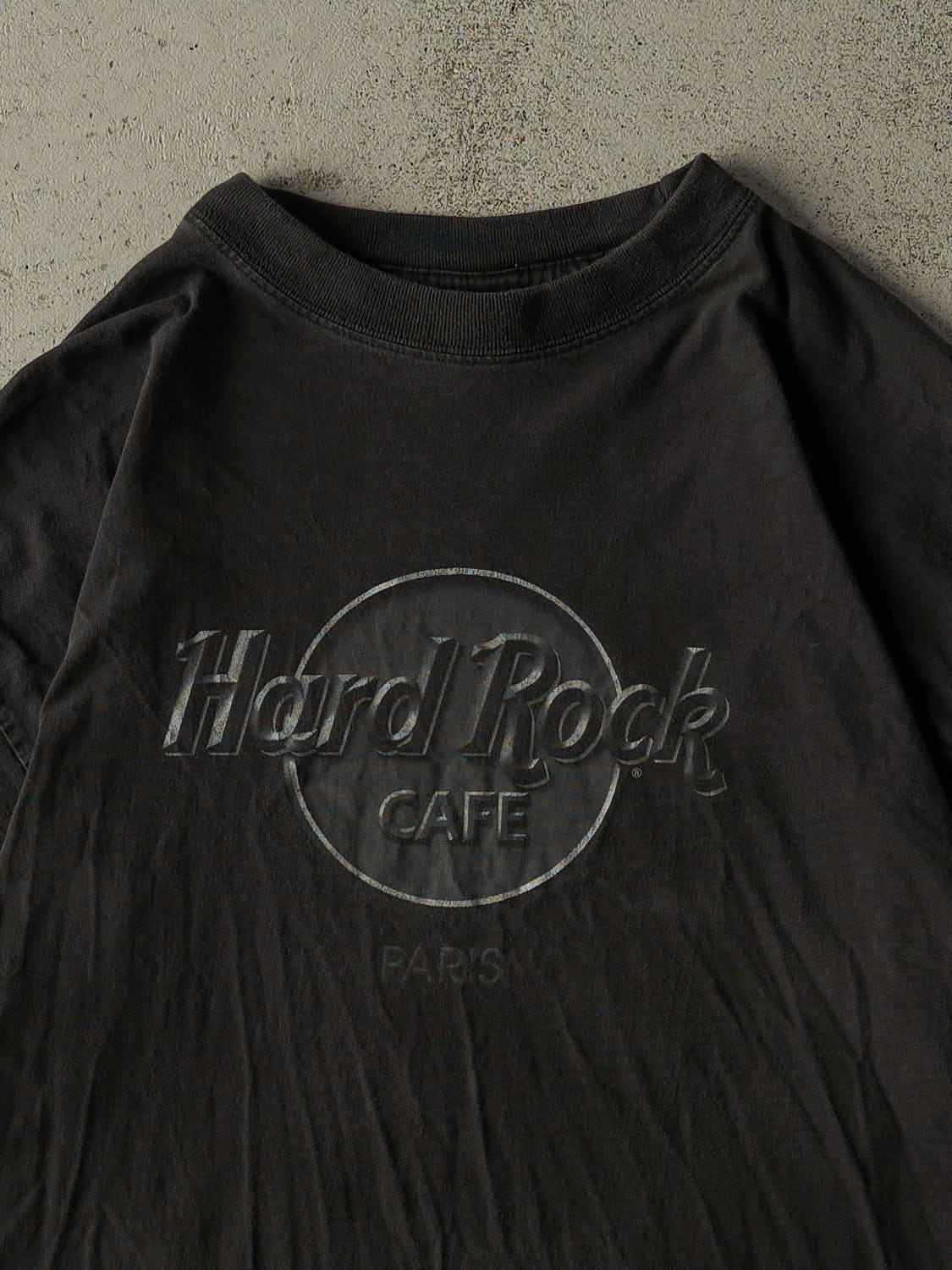 Vintage 90s Faded Black Hard Rock Cafe Paris Tee (L/XL)