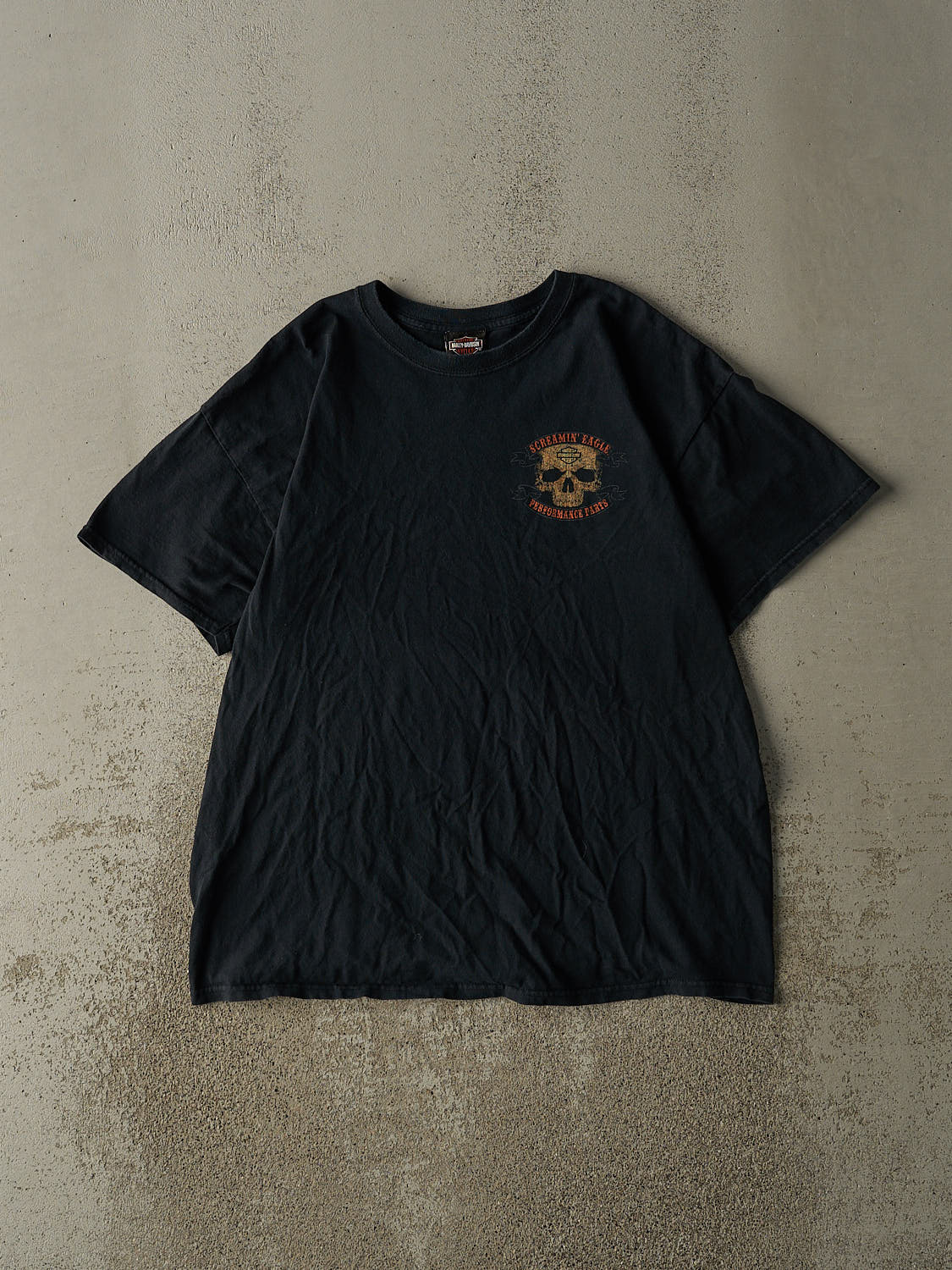 Vintage Y2K Faded Black Harley Davidson Screamin' Eagle Tee (XL)