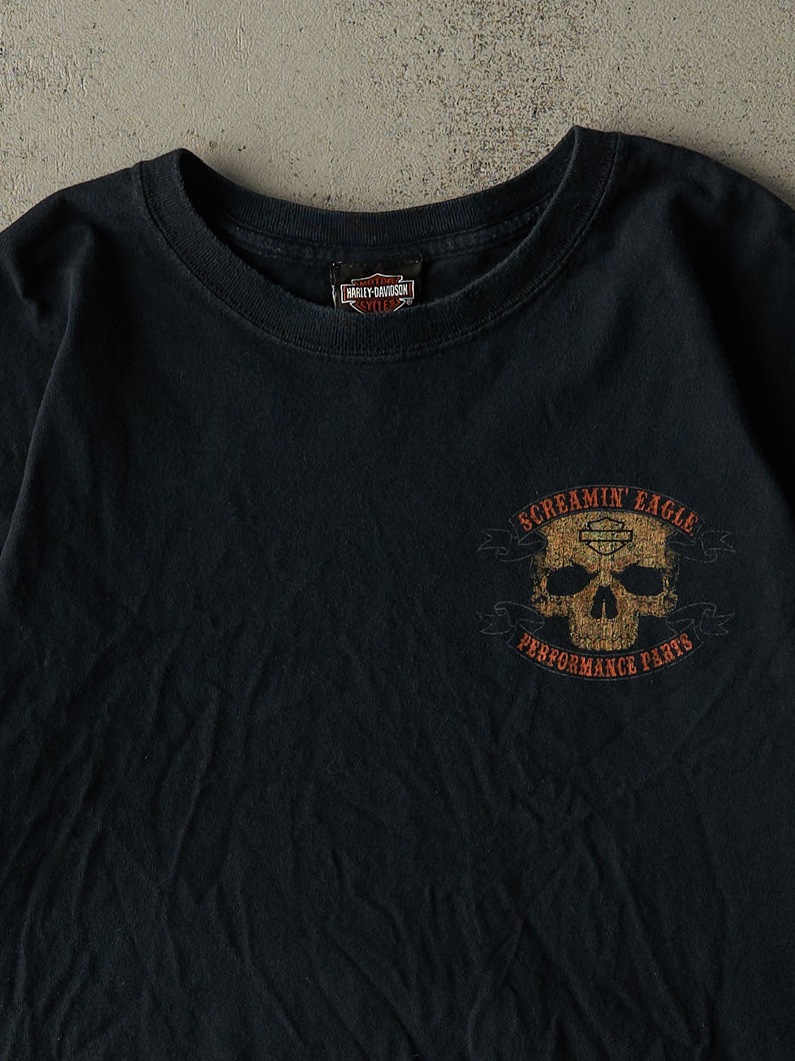 Vintage Y2K Faded Black Harley Davidson Screamin' Eagle Tee (XL)