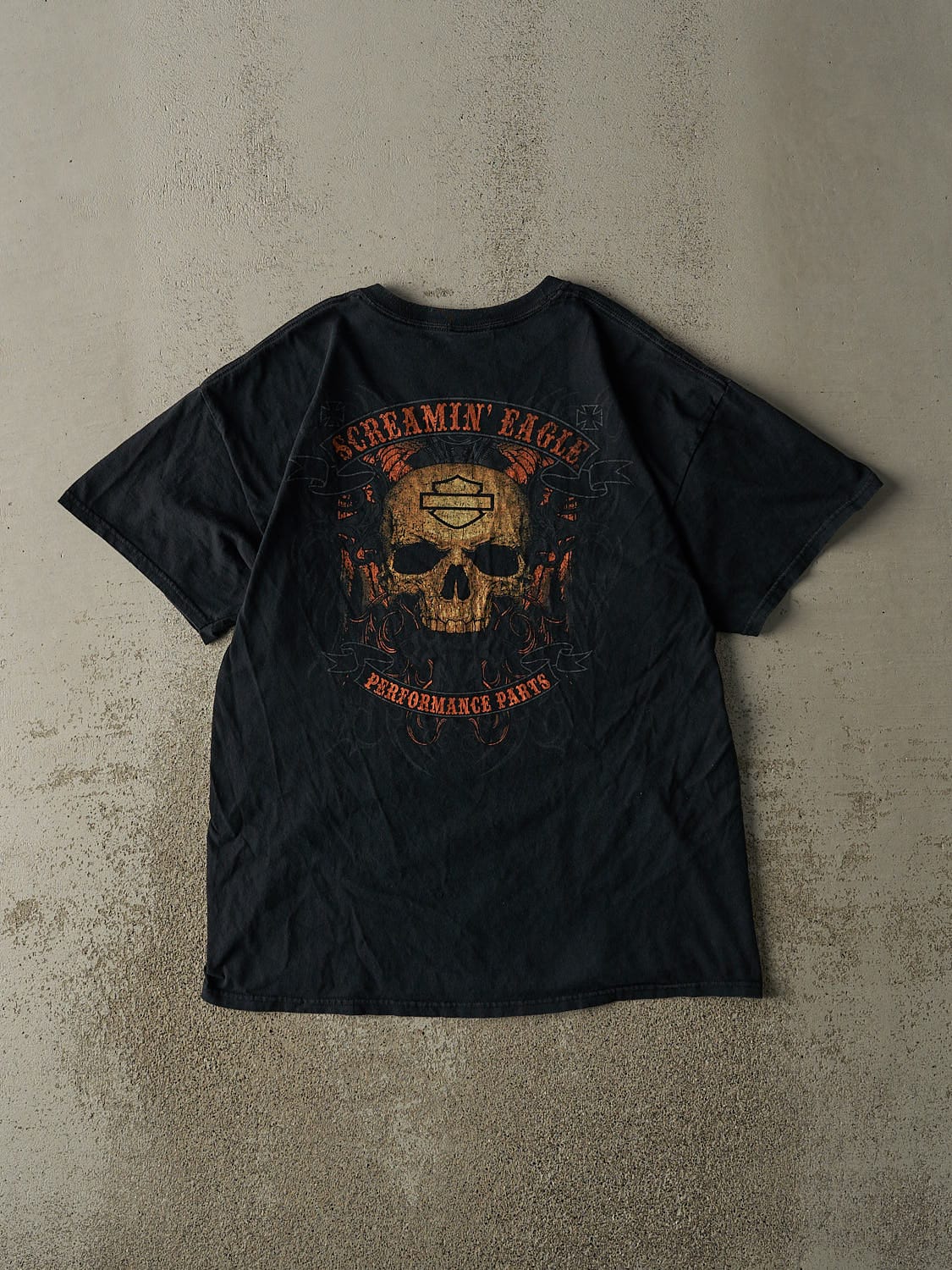 Vintage Y2K Faded Black Harley Davidson Screamin' Eagle Tee (XL)