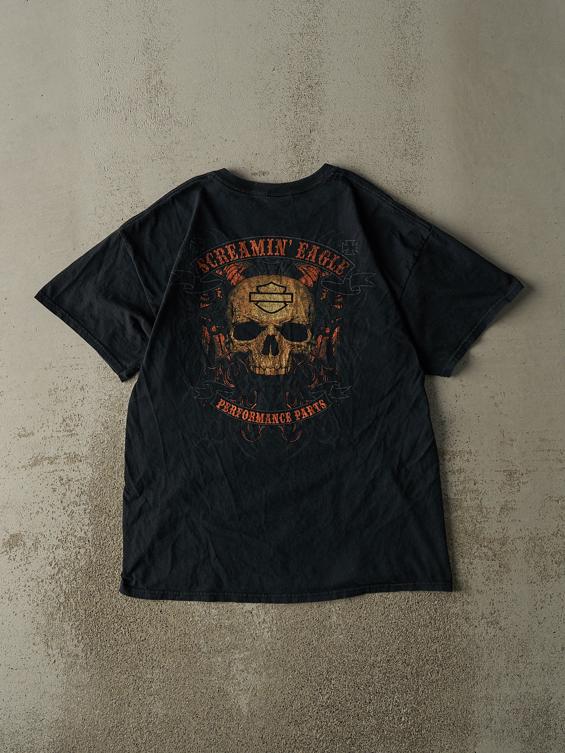 Vintage Y2K Faded Black Harley Davidson Screamin' Eagle Tee (XL)