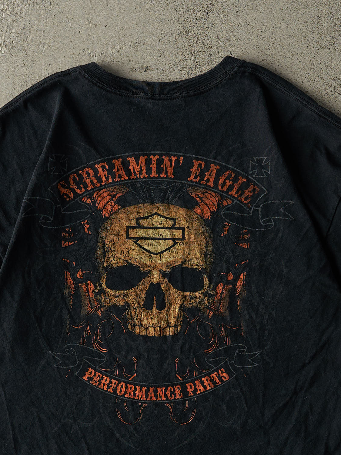 Vintage Y2K Faded Black Harley Davidson Screamin' Eagle Tee (XL)