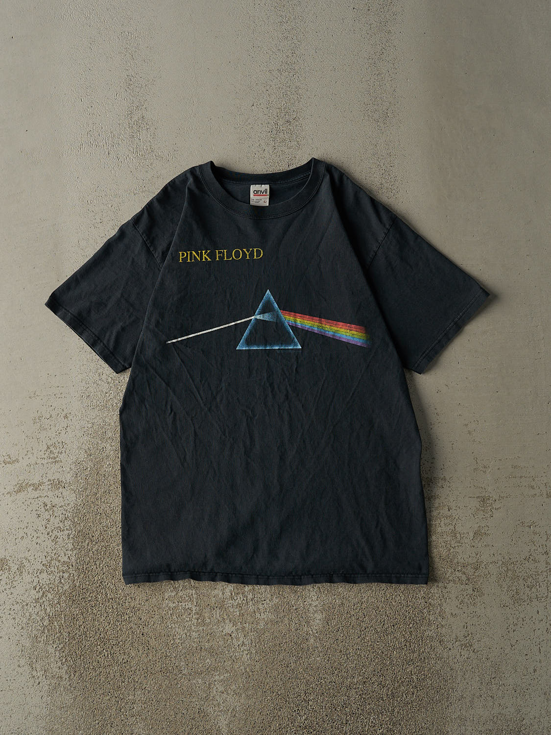 Vintage Y2K Faded Black Pink Floyd Dark Side of the Moon Tee (M/L)