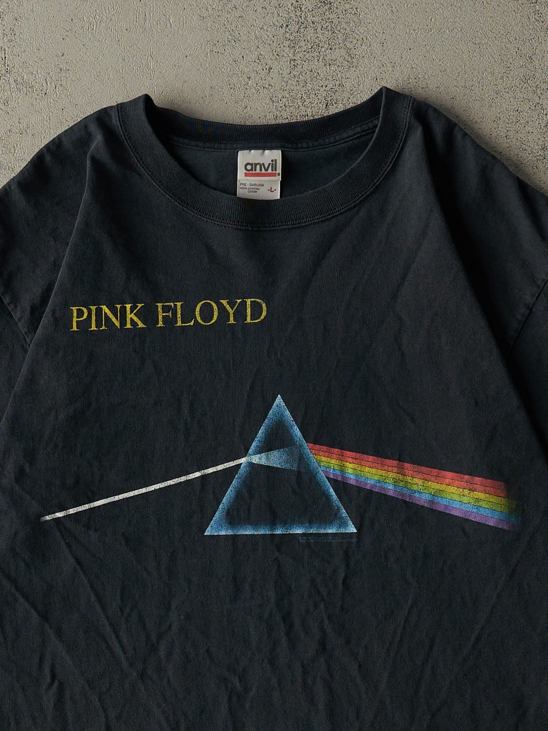Vintage Y2K Faded Black Pink Floyd Dark Side of the Moon Tee (M/L)