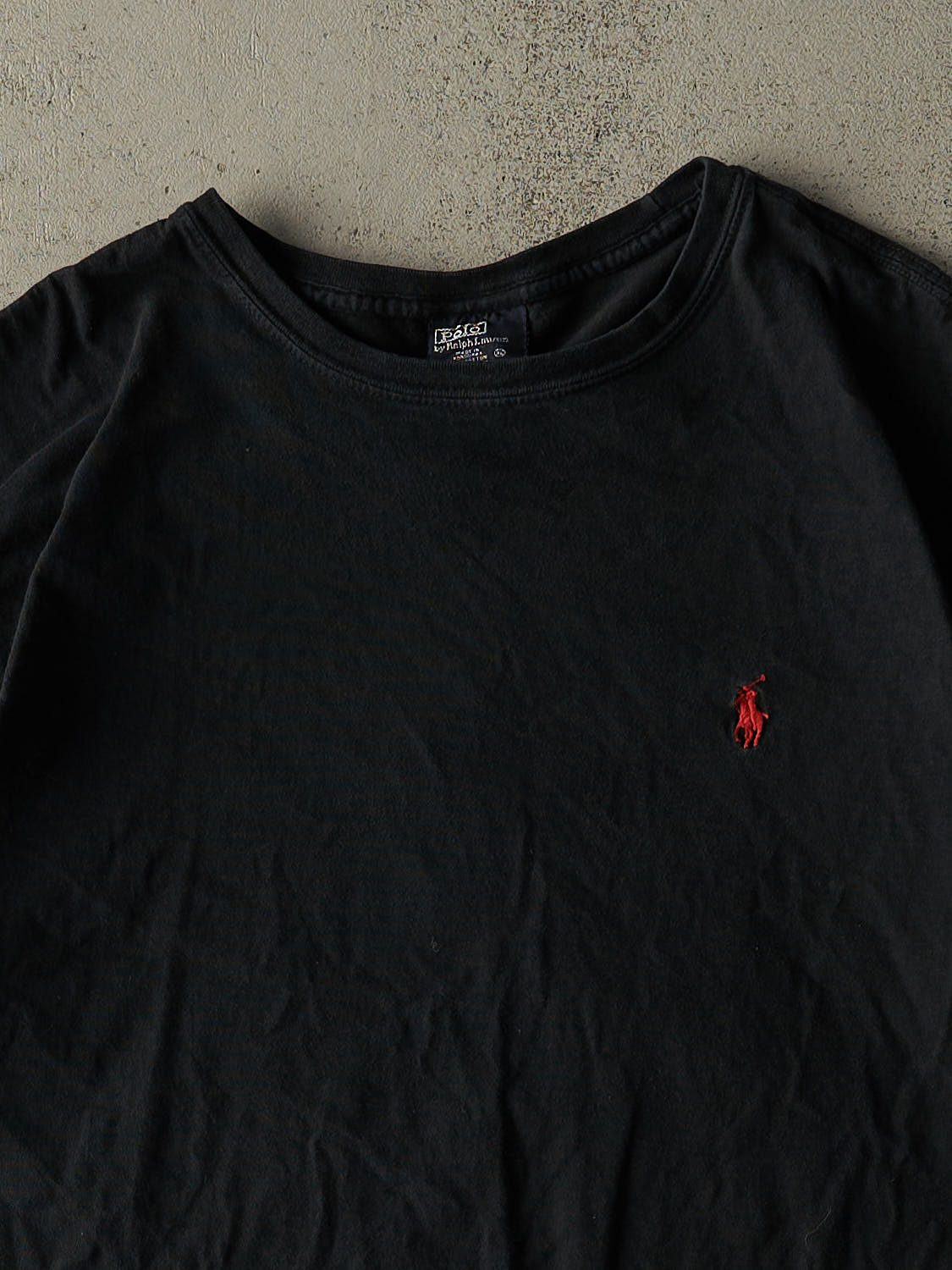 Vintage 90s Black Polo Ralph Lauren Embroidered Tee (L/XL)