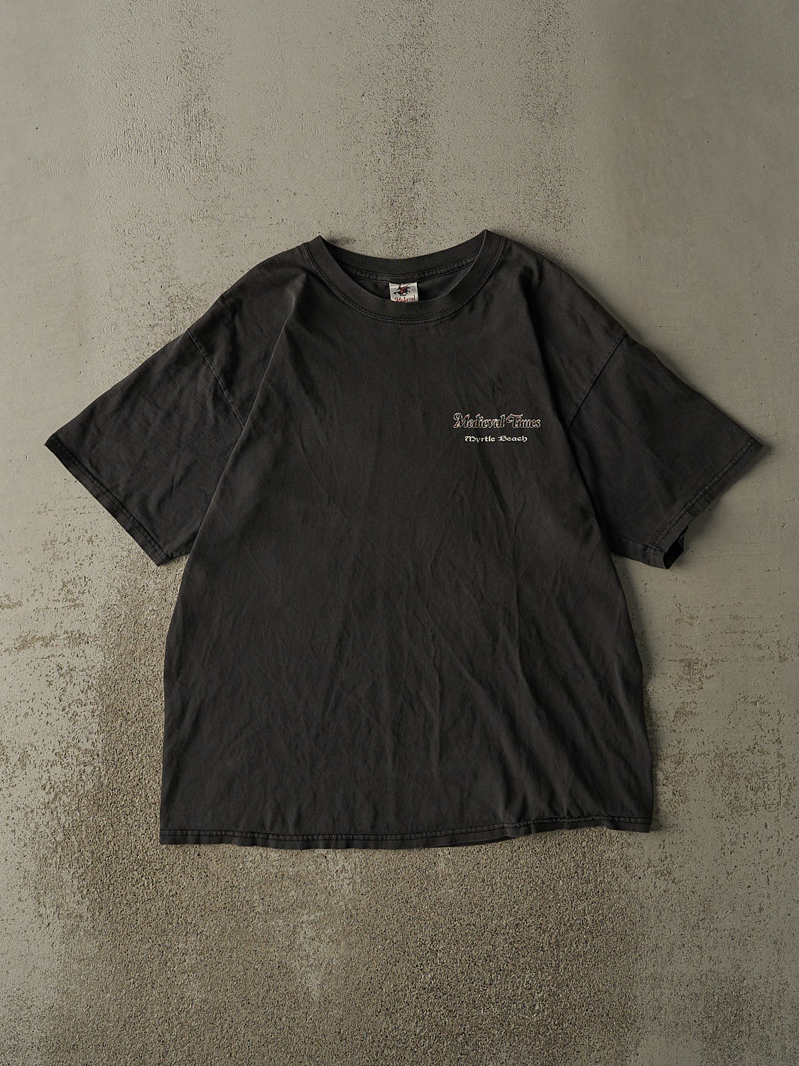 Vintage 90s Faded Black Medieval Times Myrtle Beach Tee (L/XL)