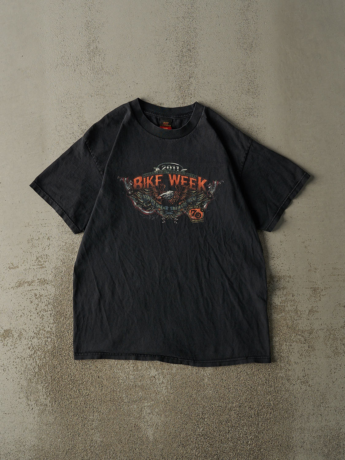 Vintage 11' Faded Black Daytona Beach Bike Week Tee (L)