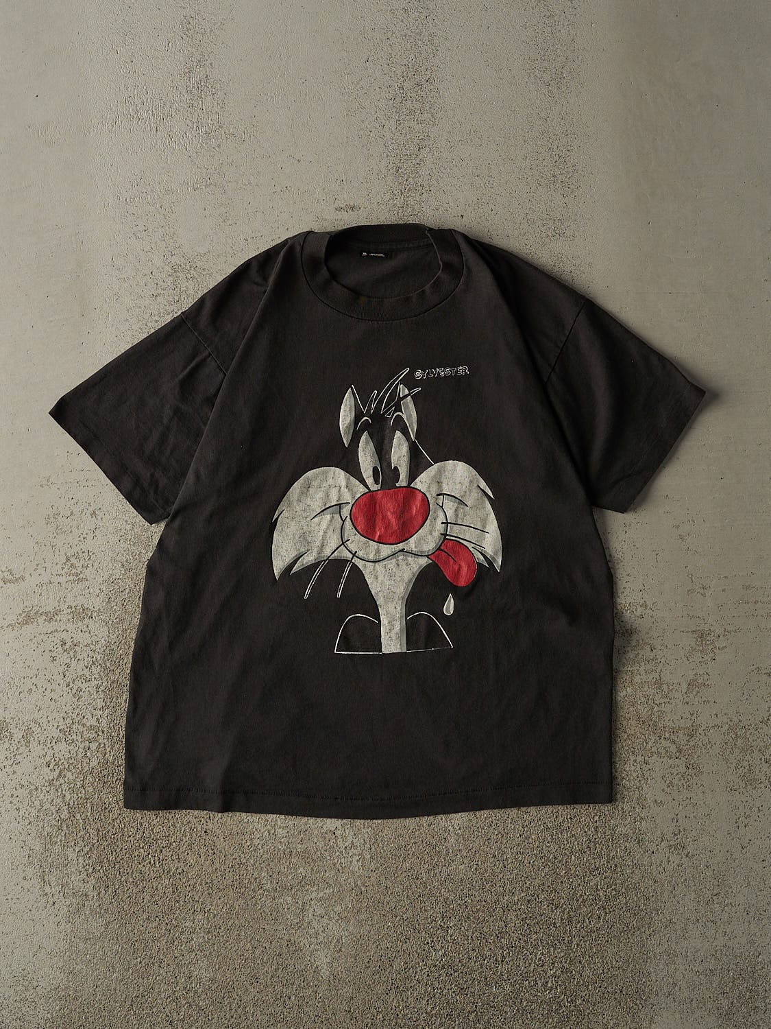 Vintage 80s Black Sylvester Looney Tunes Single Stitch Tee (L)