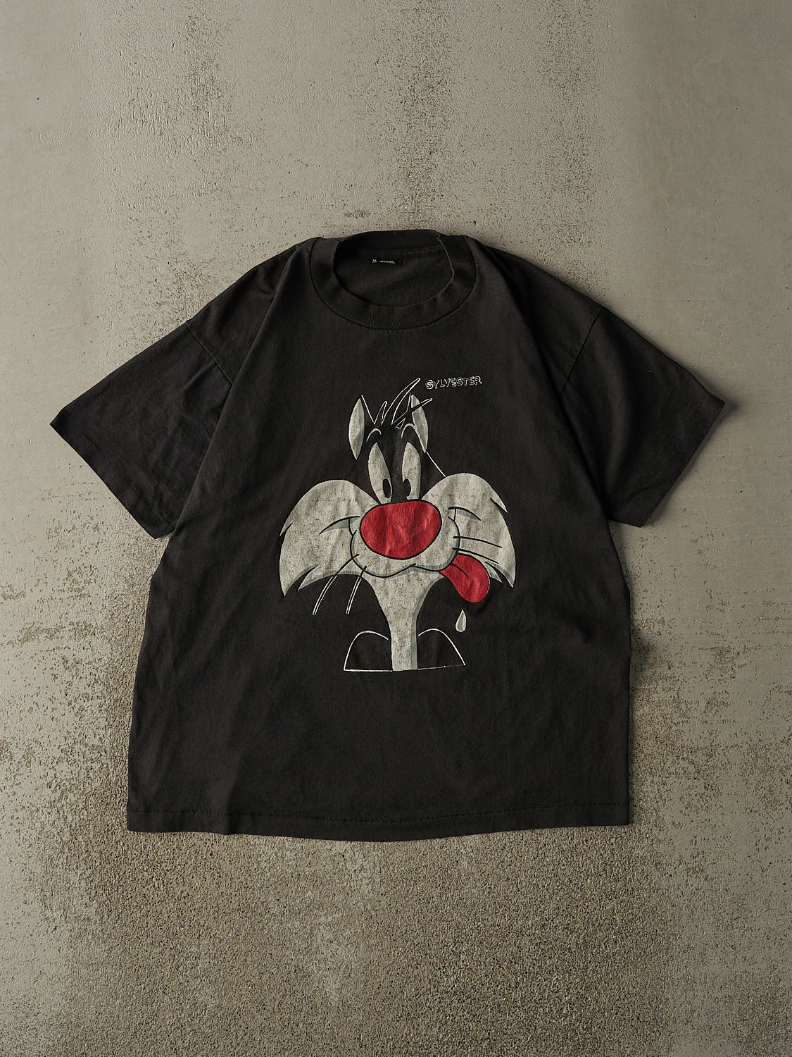 Vintage 80s Black Sylvester Looney Tunes Single Stitch Tee (L)