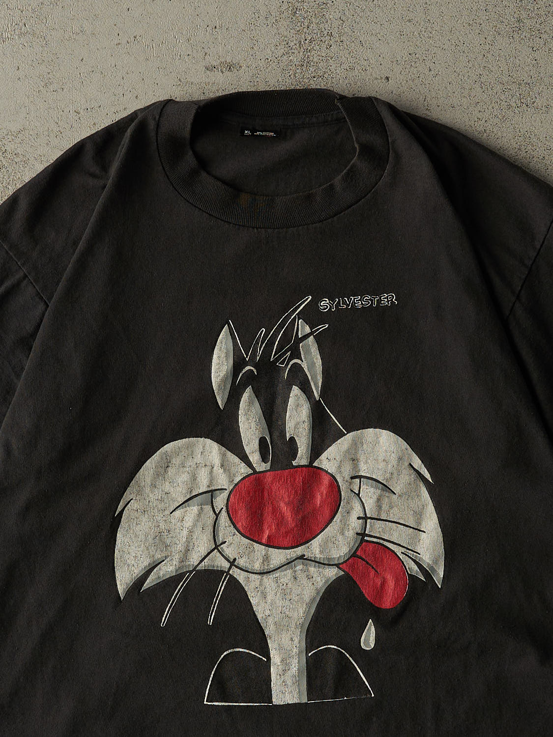 Vintage 80s Black Sylvester Looney Tunes Single Stitch Tee (L)