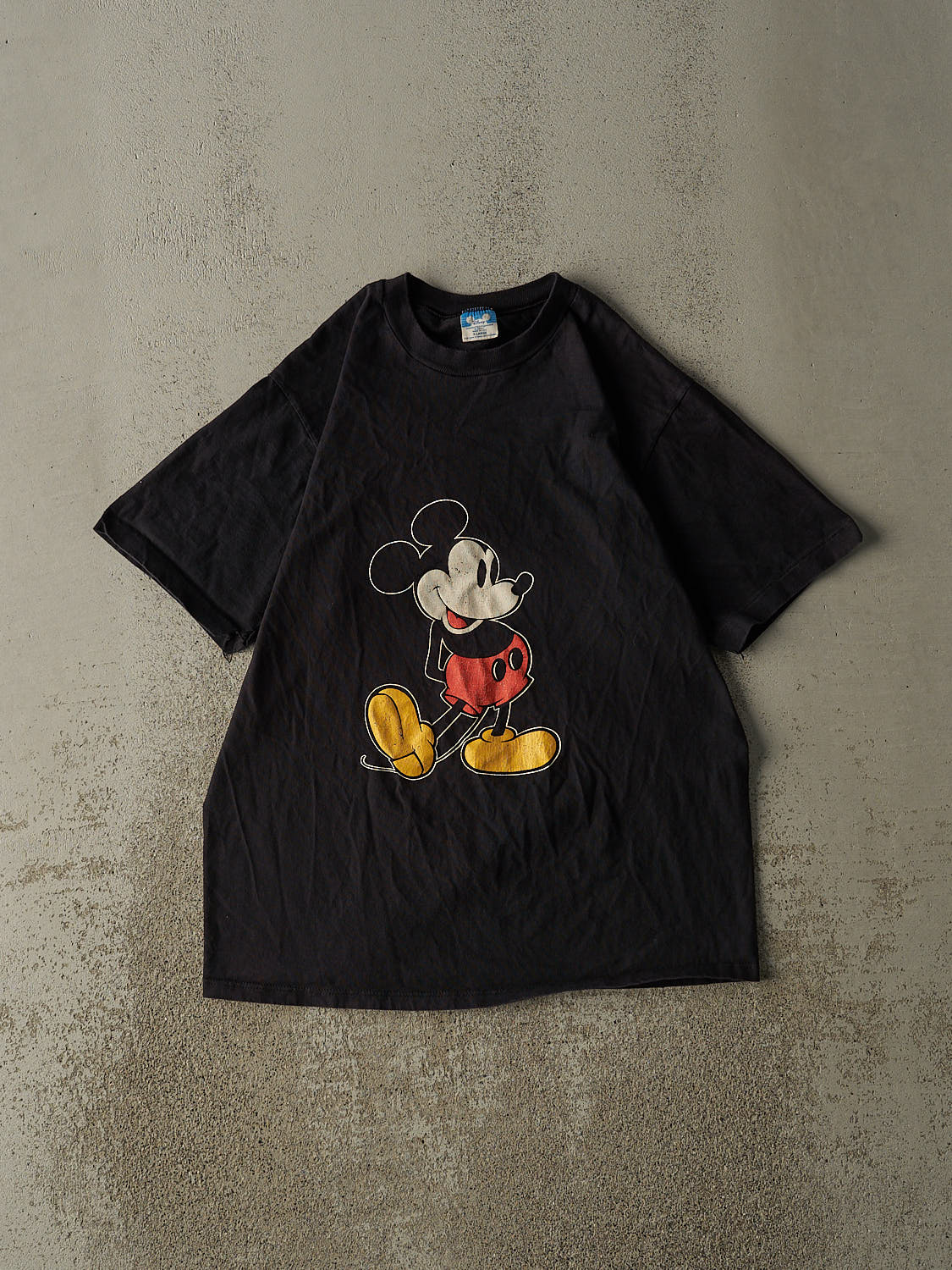 Vintage 90s Black Mickey Mouse Single Stitch Tee (M)