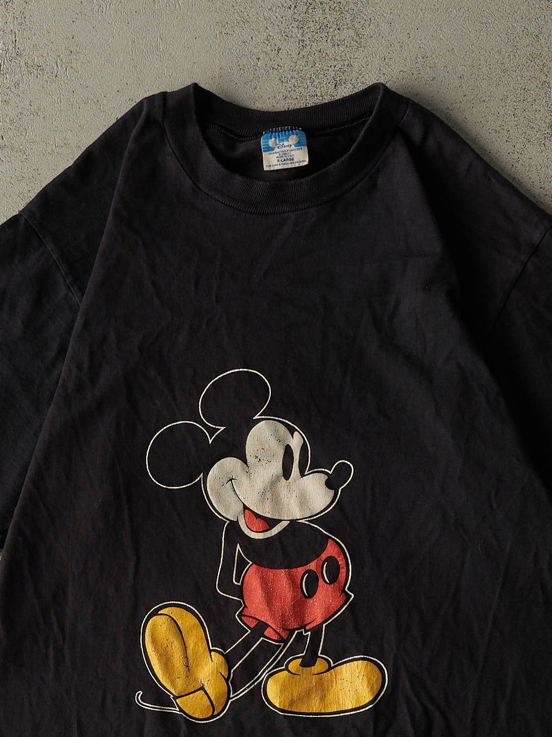 Vintage 90s Black Mickey Mouse Single Stitch Tee (M)