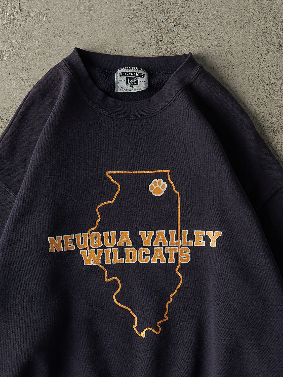 Vintage 90s Navy Blue Neuqua Valley Wildcats Crewneck (L/XL)