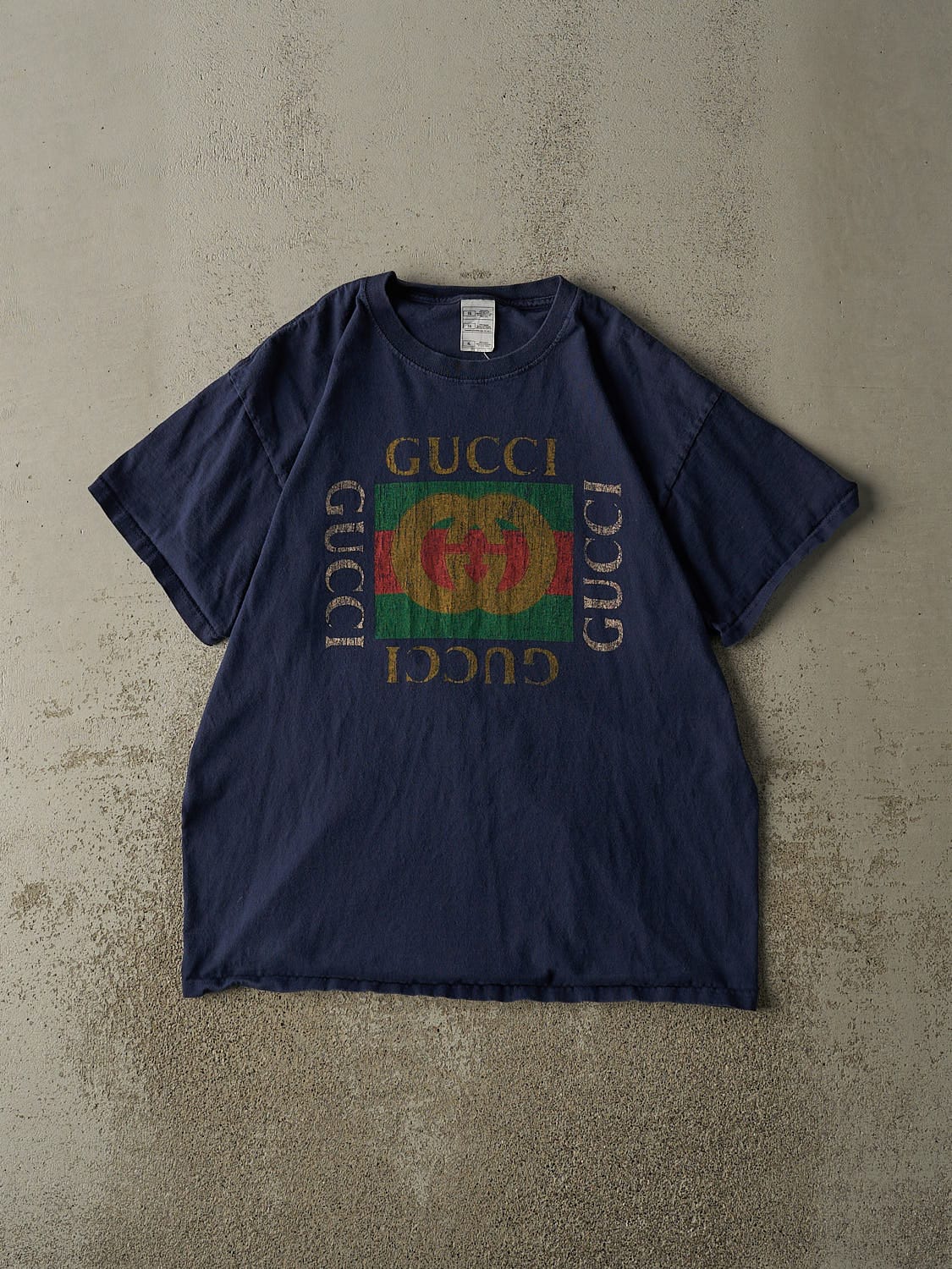 Vintage 90s Navy Blue Gucci Bootleg Tee (L)
