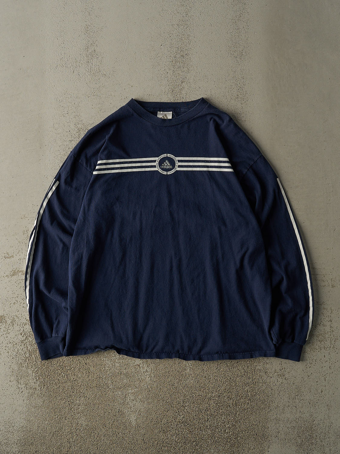 Vintage 90s Navy Blue Adidas Long Sleeve (XL)