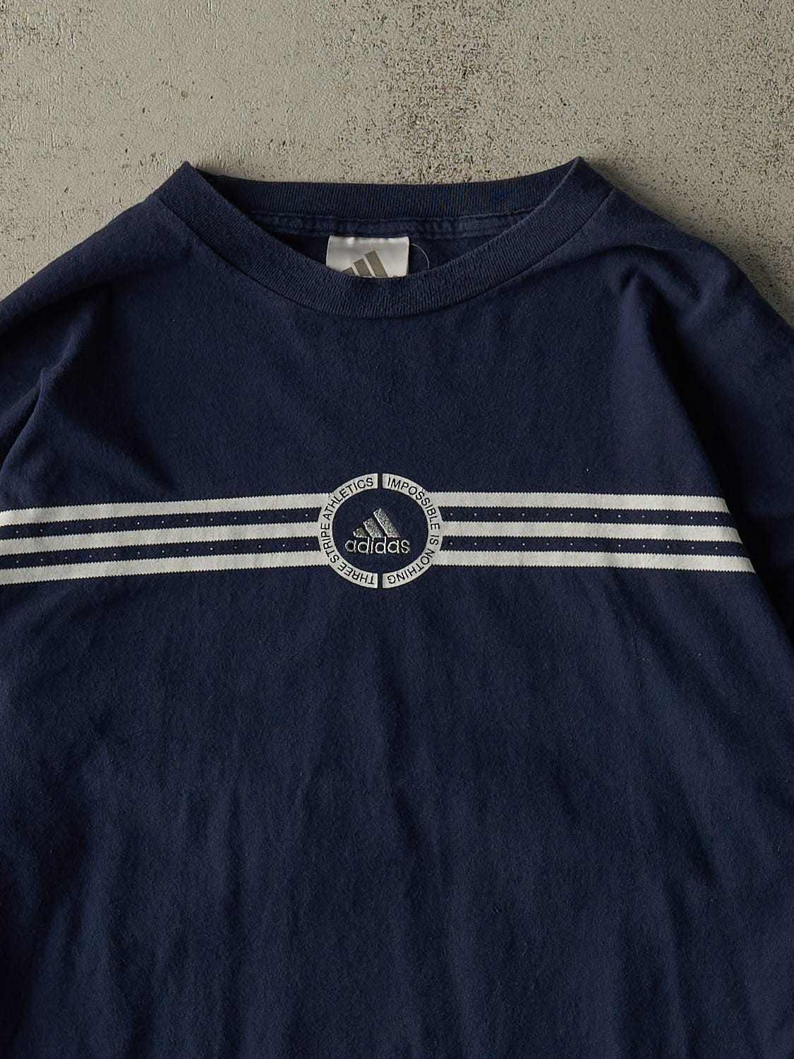 Vintage 90s Navy Blue Adidas Long Sleeve (XL)
