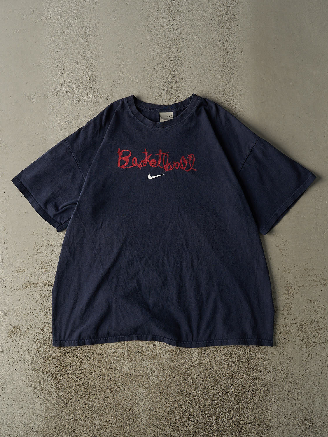 Vintage Y2K Navy Blue Nike Basketball Tee (XXL)