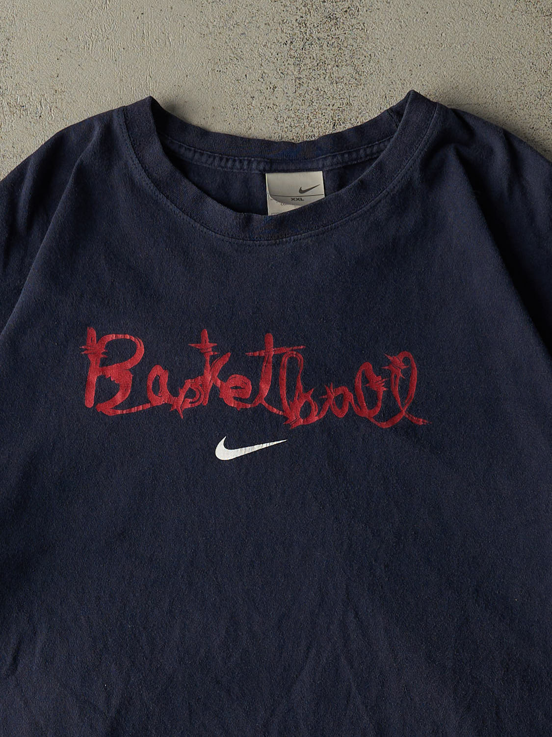 Vintage Y2K Navy Blue Nike Basketball Tee (XXL)