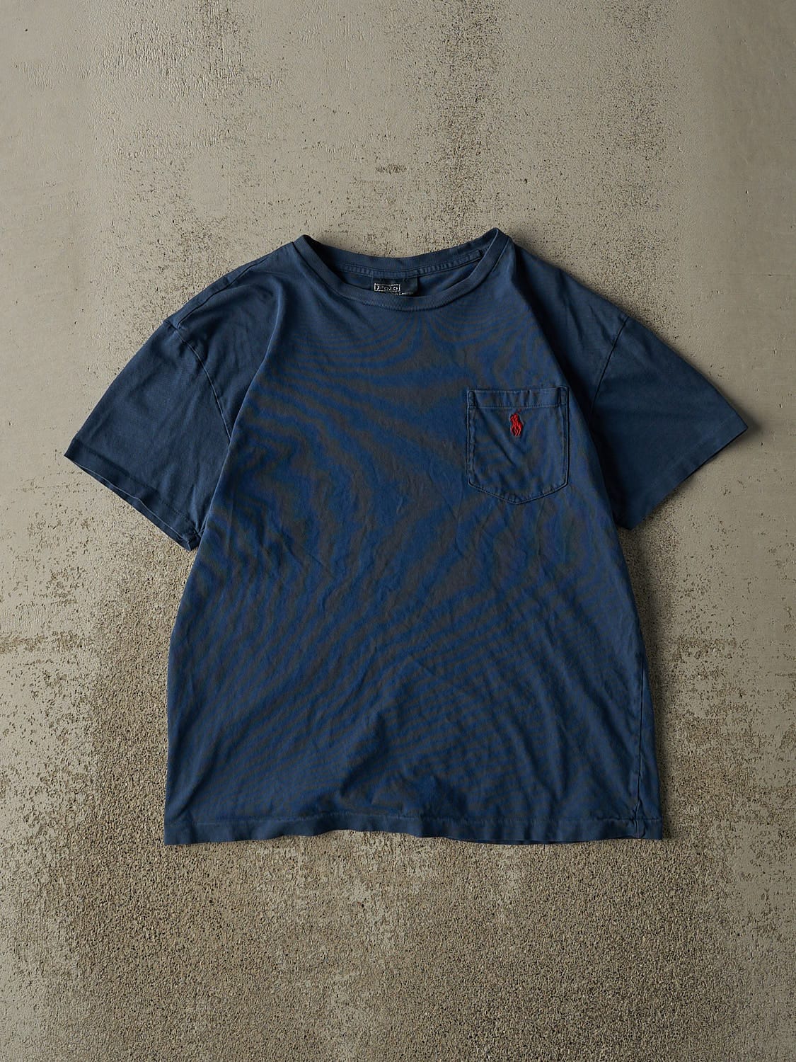 Vintage 90s Navy Blue Polo Ralph Lauren Embroidered Pocket Single Stitch Tee (S)