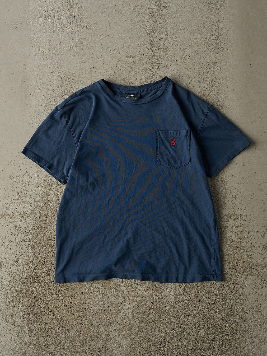 Vintage 90s Navy Blue Polo Ralph Lauren Embroidered Pocket Single Stitch Tee (S)