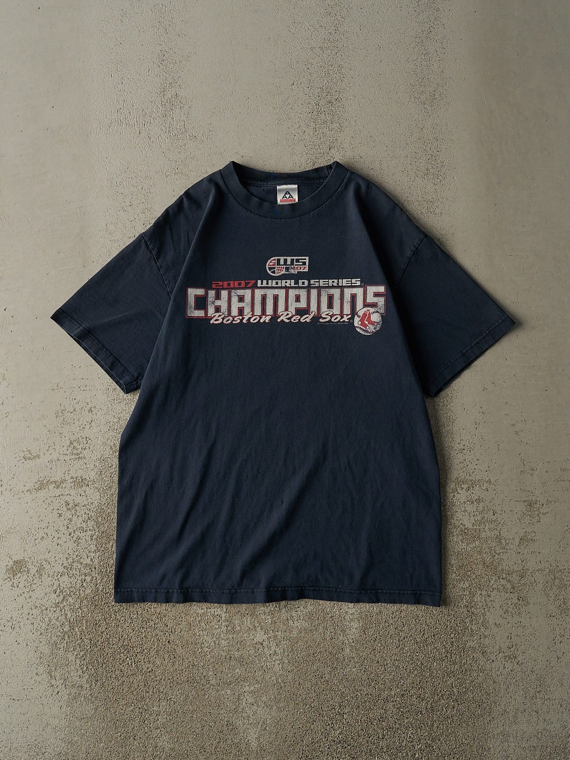 Vintage 07' Navy Blue Boston Red Sox World Series Champions Tee (M/L)