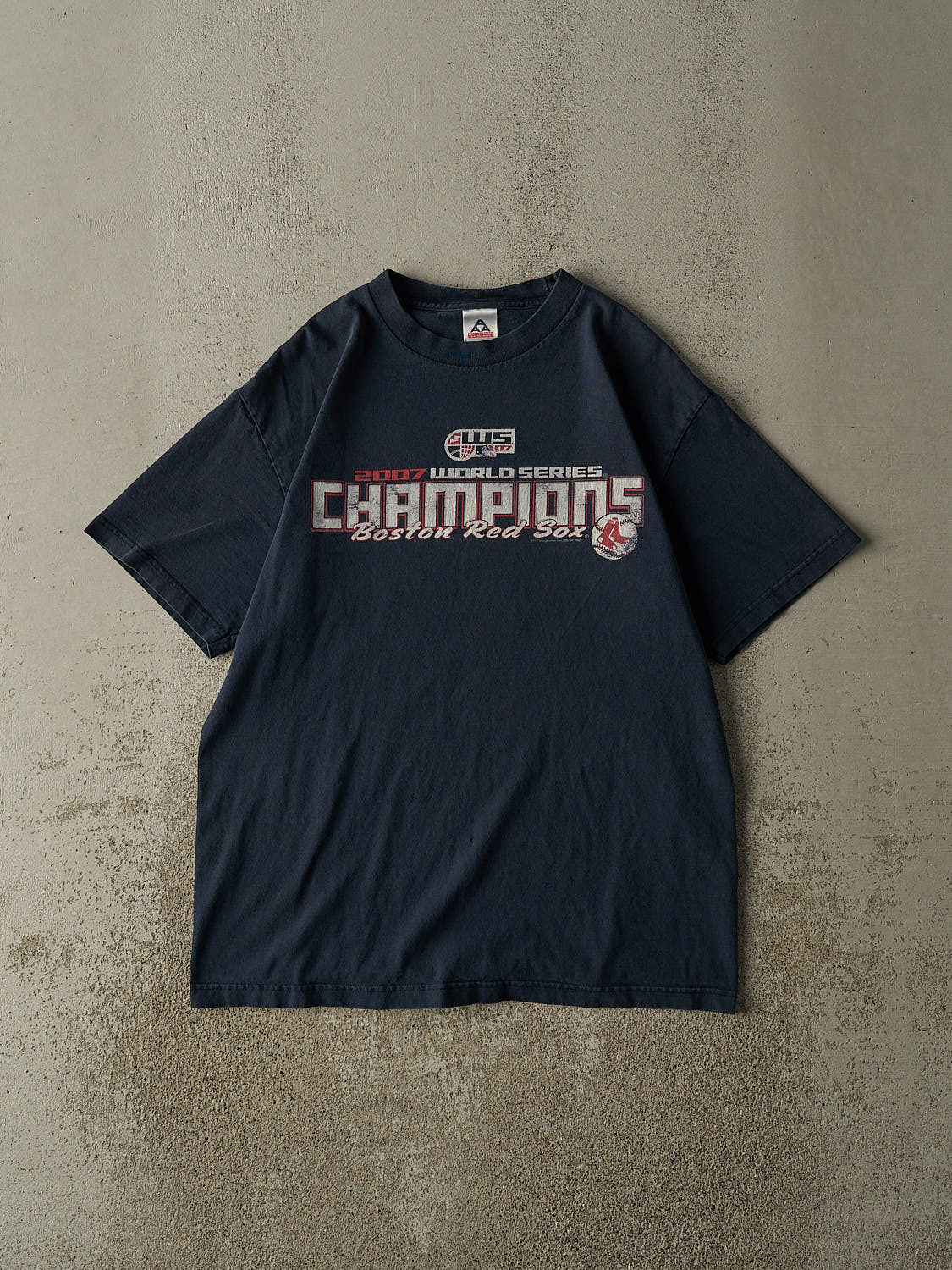 Vintage 07' Navy Blue Boston Red Sox World Series Champions Tee (M/L)