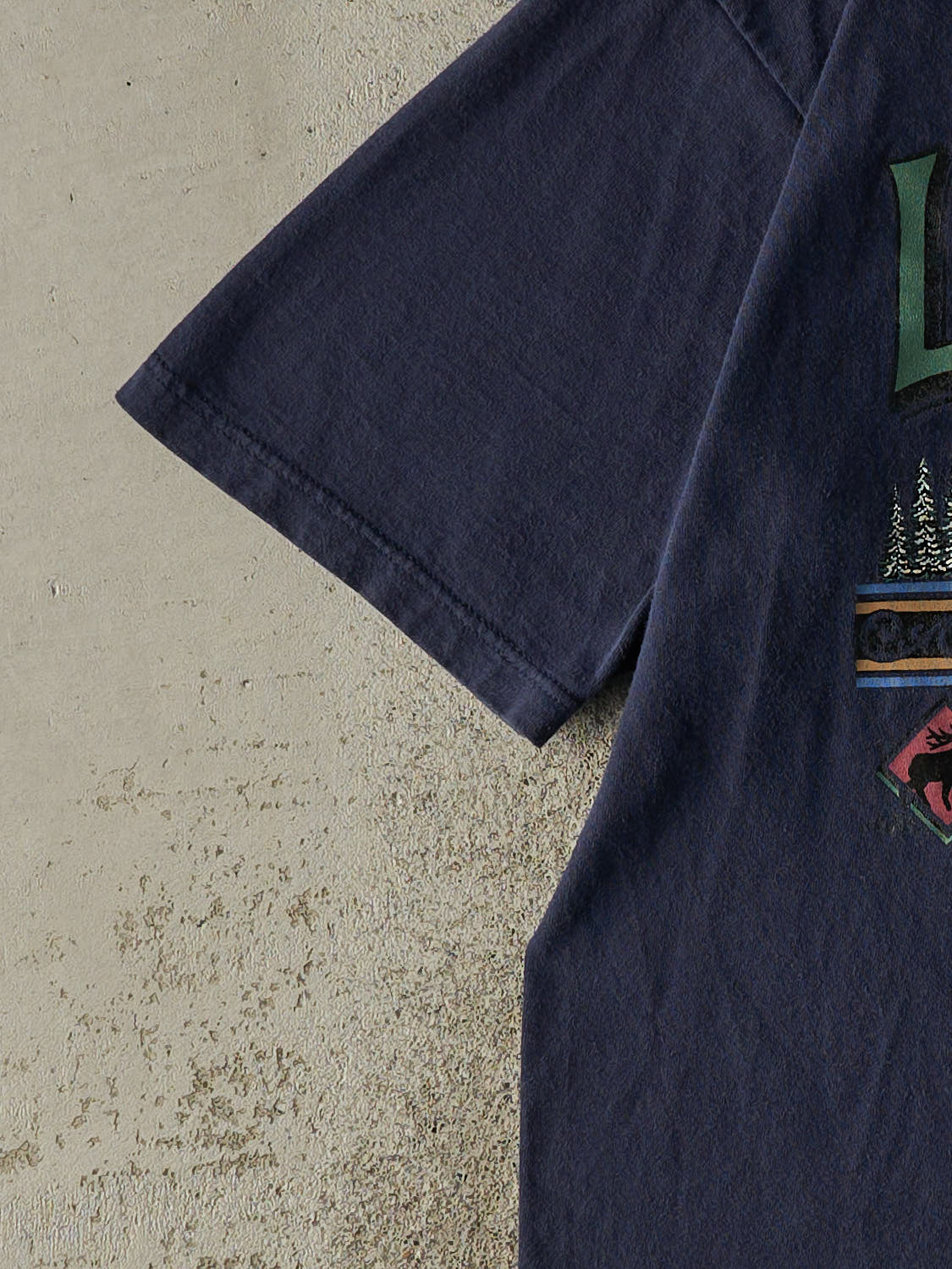 Vintage 80s Navy Blue Lake Quinault Washington Tee (M/L)